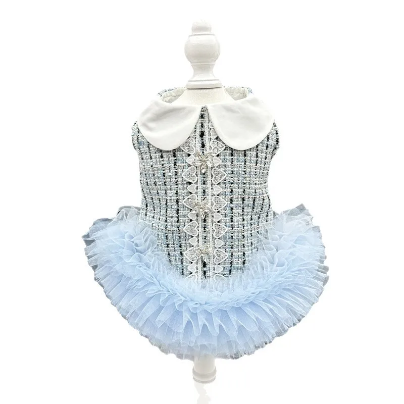 Vestido de encaje para perros, vestido formal para mascotas, vestido de noche para perros, Falda plisada para mascotas, vestido de fiesta de cumpleaños y vestido de vacaciones, ropa para mascotas - imagen 5