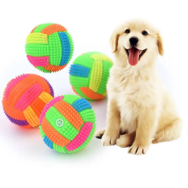 Perros de compañía con forma de fútbol intermitente, luz Led con sonido, pelotas hinchables, juguete divertido para niños, juguetes interactivos para masticar perros y gatos para perros pequeños y grandes - imagen 2