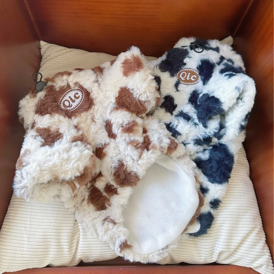 Abrigo de lana de cordero para perros, Otoño/Invierno, oso de peluche, Snowy Plus, Sudadera con capucha cálida de lana, abrigo de felpa, ropa para perros pequeños