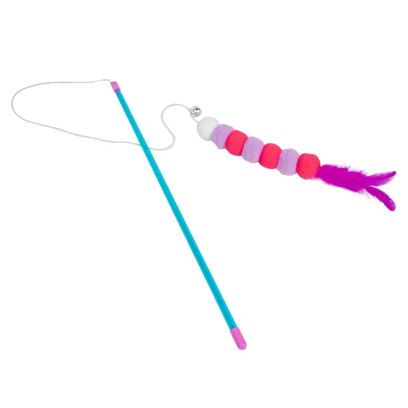 Varilla de juguete interactiva con campana y pluma para gatos, palo divertido para gatitos, juguetes para mascotas - imagen 4