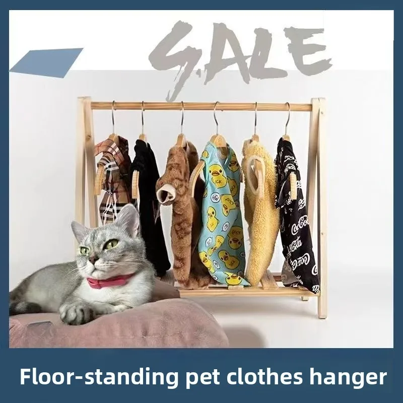 Perchas de madera para ropa de mascotas, colgador de tela para gatos, perros y gatitos, estante para ropa para perros grandes, soporte para accesorios para perros y gatos - imagen 2