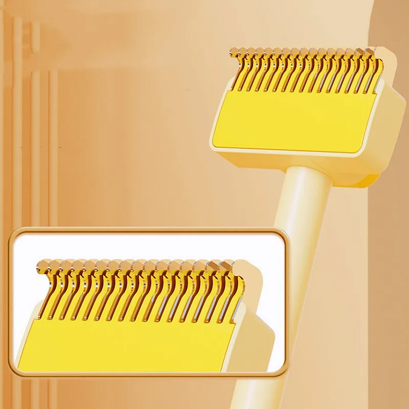 Peine para perros, cuchillo, cepillo para perros, peines de un botón, removedor de pelo para mascotas, cuchillo de acero inoxidable, peines para el cuidado de perros, cepillo autolimpiante para gatos - imagen 2
