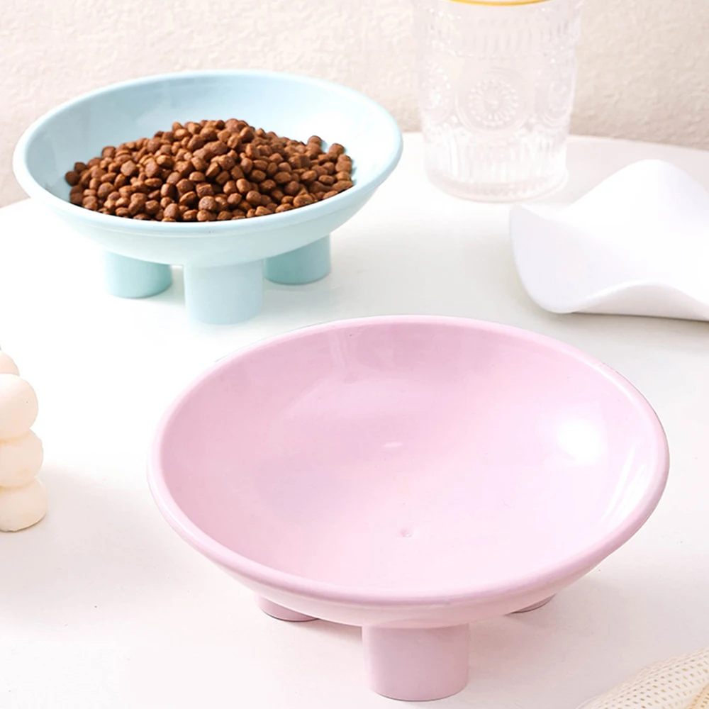 Cuenco de comida para gatos, Protector de cuello alto de fondo, platos de alimentación para mascotas, alimentador para gatitos, protege las vértebras cervicales, cuencos individuales de gran apertura - imagen 4