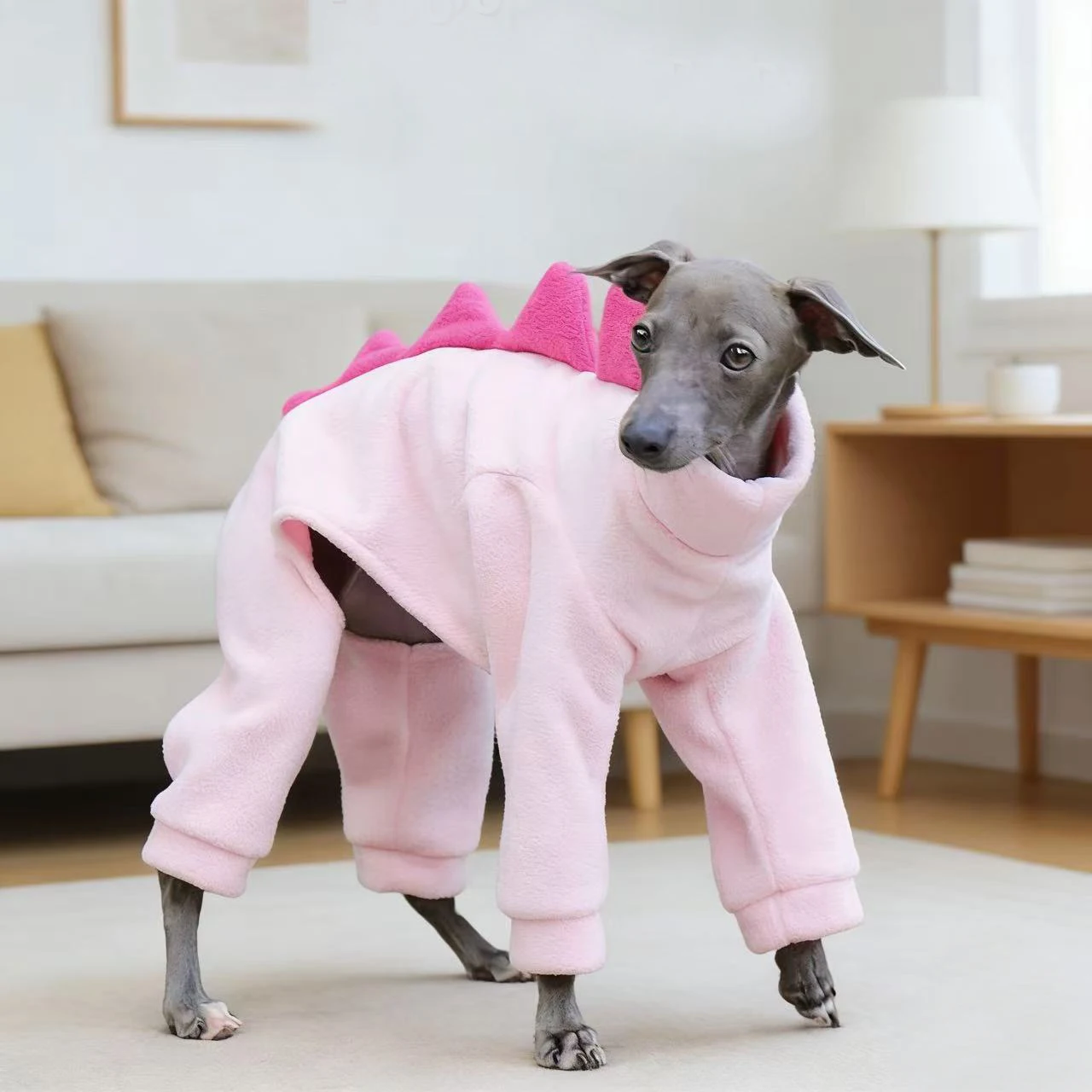 Abrigo dinosaurio para Whippet y Galgo – Protección invernal canina