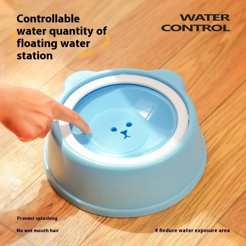 Cuenco antisalpicaduras para mascotas, cuenco de agua para perros, bebedero de gran capacidad, bebedero flotante para perros, boca no humedecido, cuenco para gatos - imagen 3