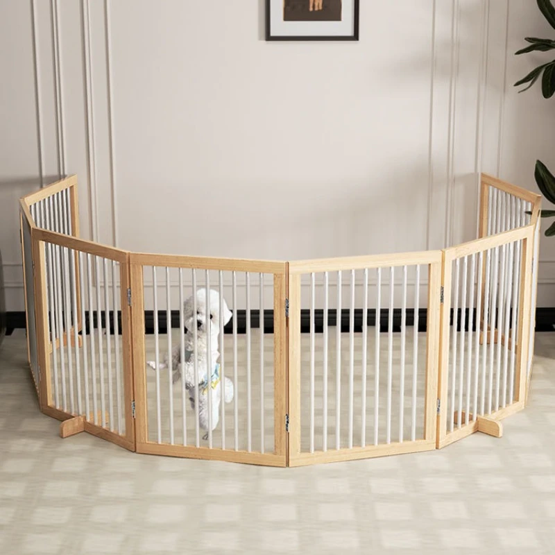 Valla plegable de madera maciza para perros y gatos, valla para puerta, barras para mascotas, carcasa para perros, accesorios para cachorros, barrera para perros y bebés
