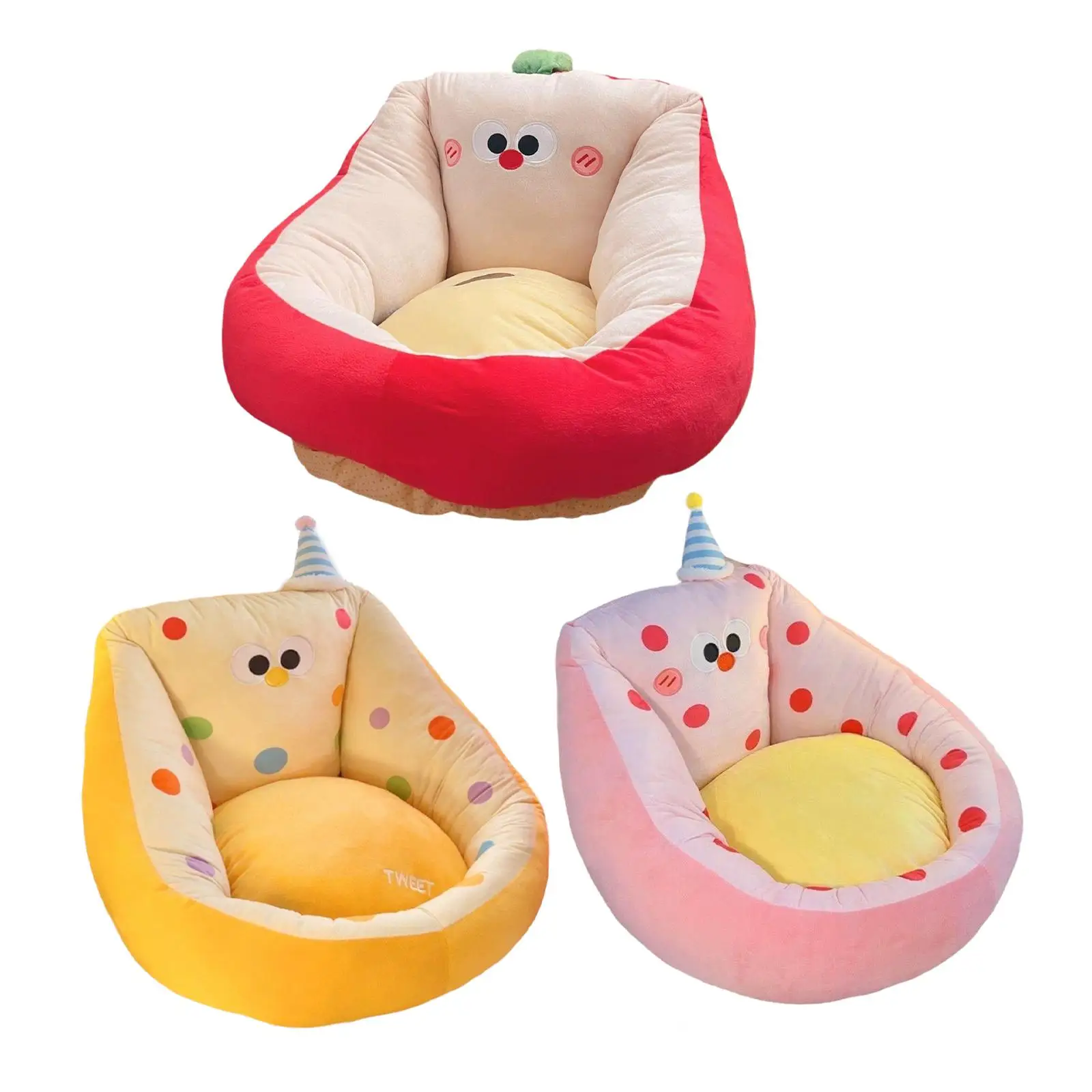 Cojín para silla, bonito y suave, divertido cojín de asiento relleno para sala de juegos, sala de estar para niñas y mujeres