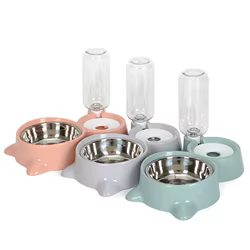 Dispensador automatico de agua y comida para perros - Tazon doble inox