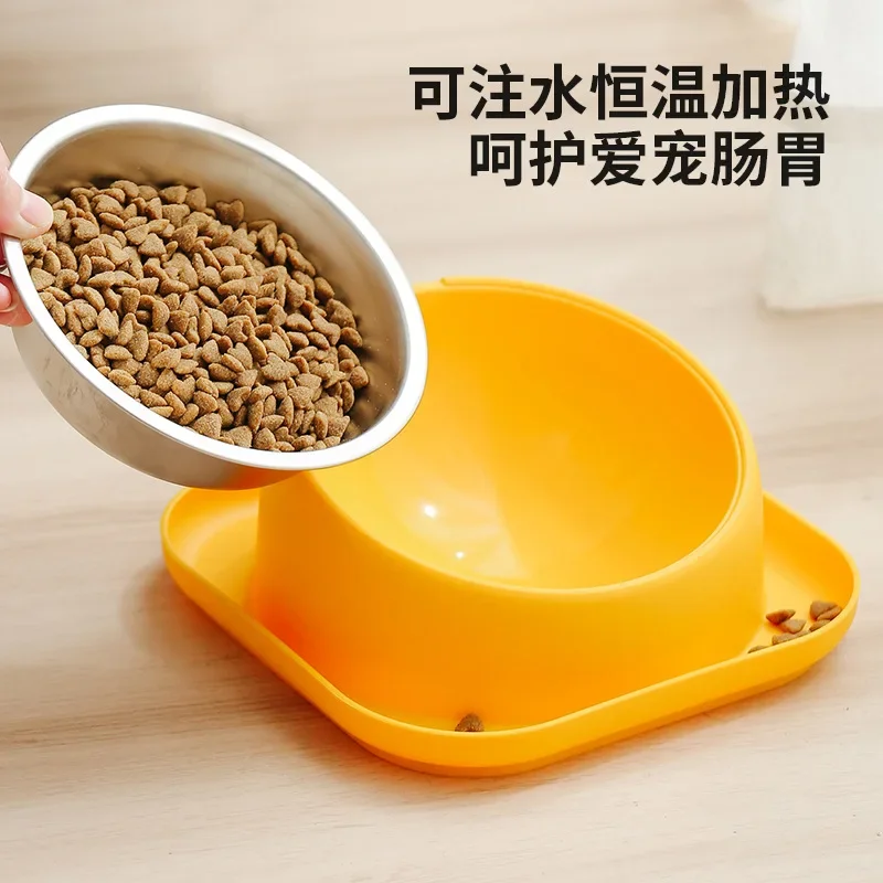 Pet Bowl Oblique Bowl Dog Food Basin Anti-knock Dog Bowl Protection Cervical Spine Stainless Steel Cat Food Basin Pet Feeder - imagen 3
