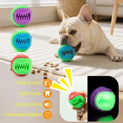 Juguete interactivo para perros TPR, juguete para masticar con fugas de comida para perros, juguete duradero para cachorros chirriantes, limpieza de dientes para mascotas, juguete resistente a mordeduras para perros