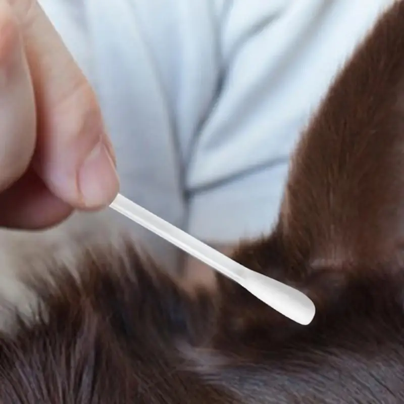 Hisopos de algodón para orejas de perro y gato, limpiador 2 en 1, multiusos, 50 piezas, líquido portátil para limpieza de orejas - imagen 2