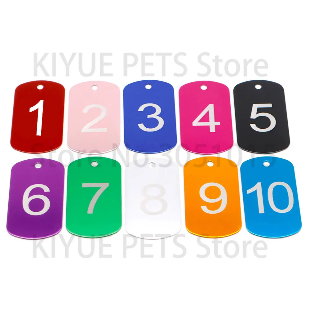 Dog Tag Number 0-200 Keychain Rectangular Aluminum Military ID Tag Name Plate Keyring Pendant Accessories Name Tag - imagen 5