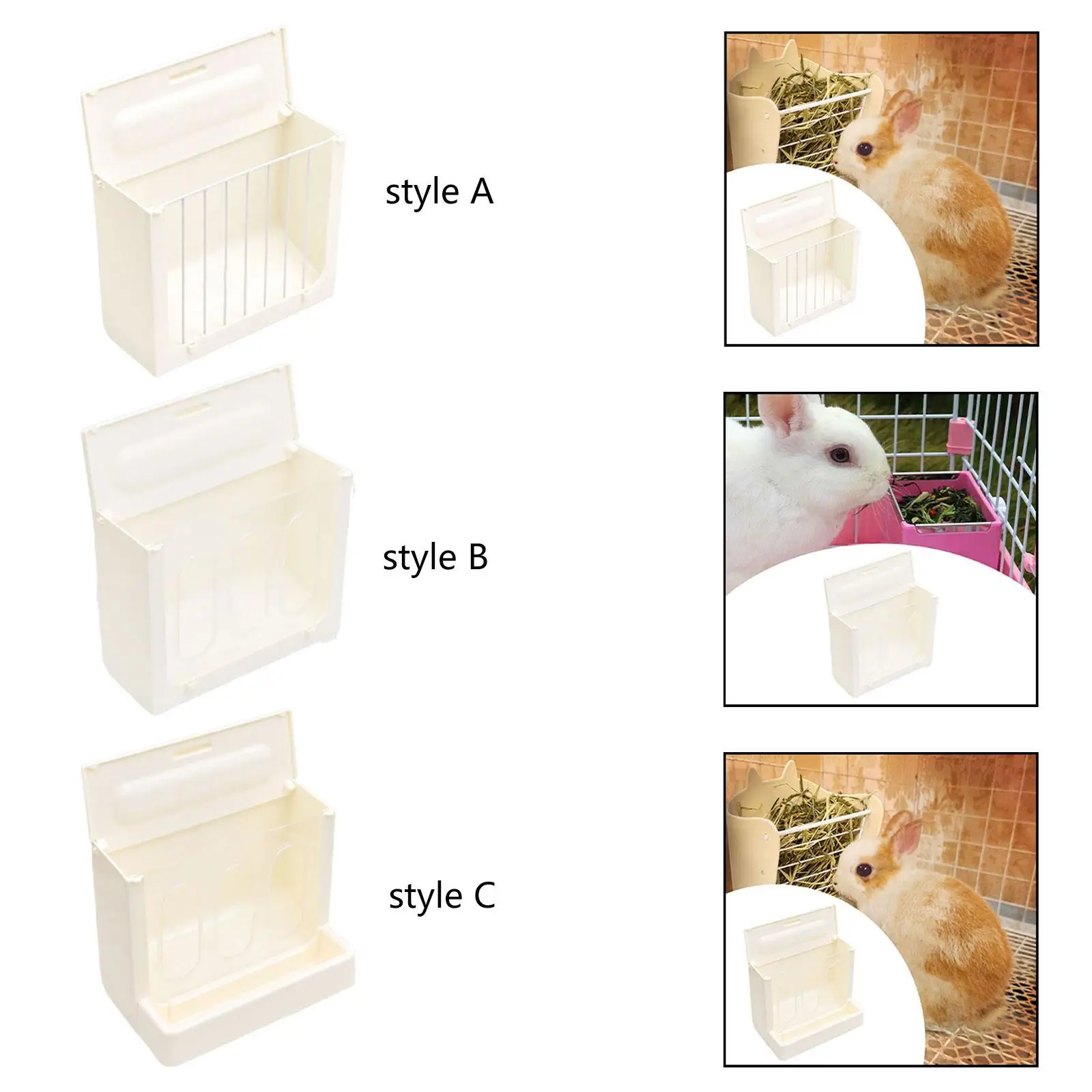 Rabbit Hay Feeder, Cage Accessories, with Lid, Feeding Tool, Hay Rack for Chinchillas, Guinea Pig Hamster Small Animals Bunnies