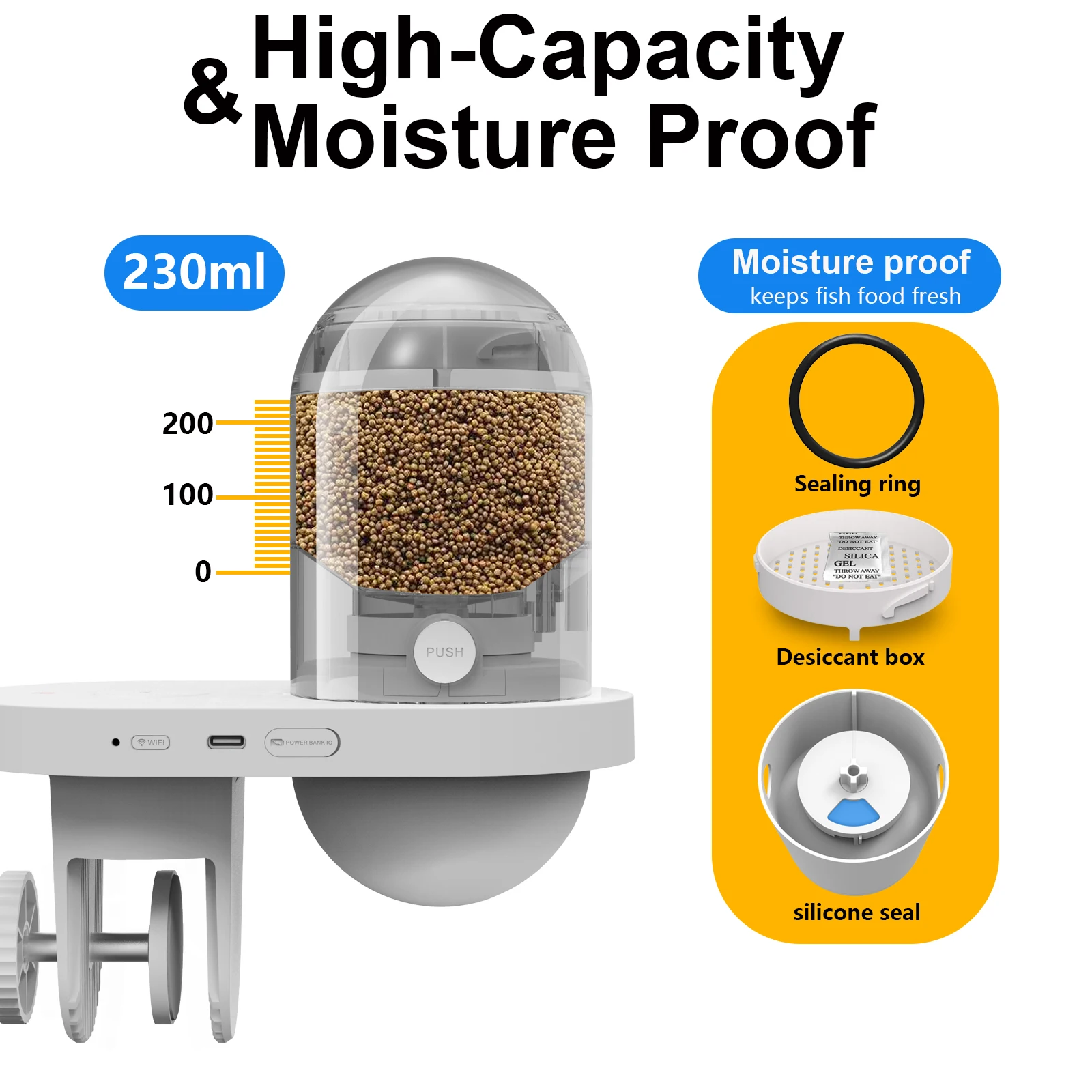 Alimentador automático de peces con cámara, tanque Visual, dispensador de alimentos, sincronización cuantitativa, aplicación Wifi inteligente para acuario, carga USB - imagen 5