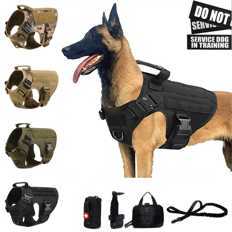 Chaleco táctico para perros pastor alemán y Golden – arnés correa - imagen 3