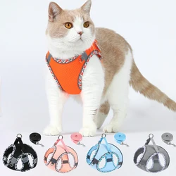 Arnés y correa malla reflectante transpirable para perros mini y gatos