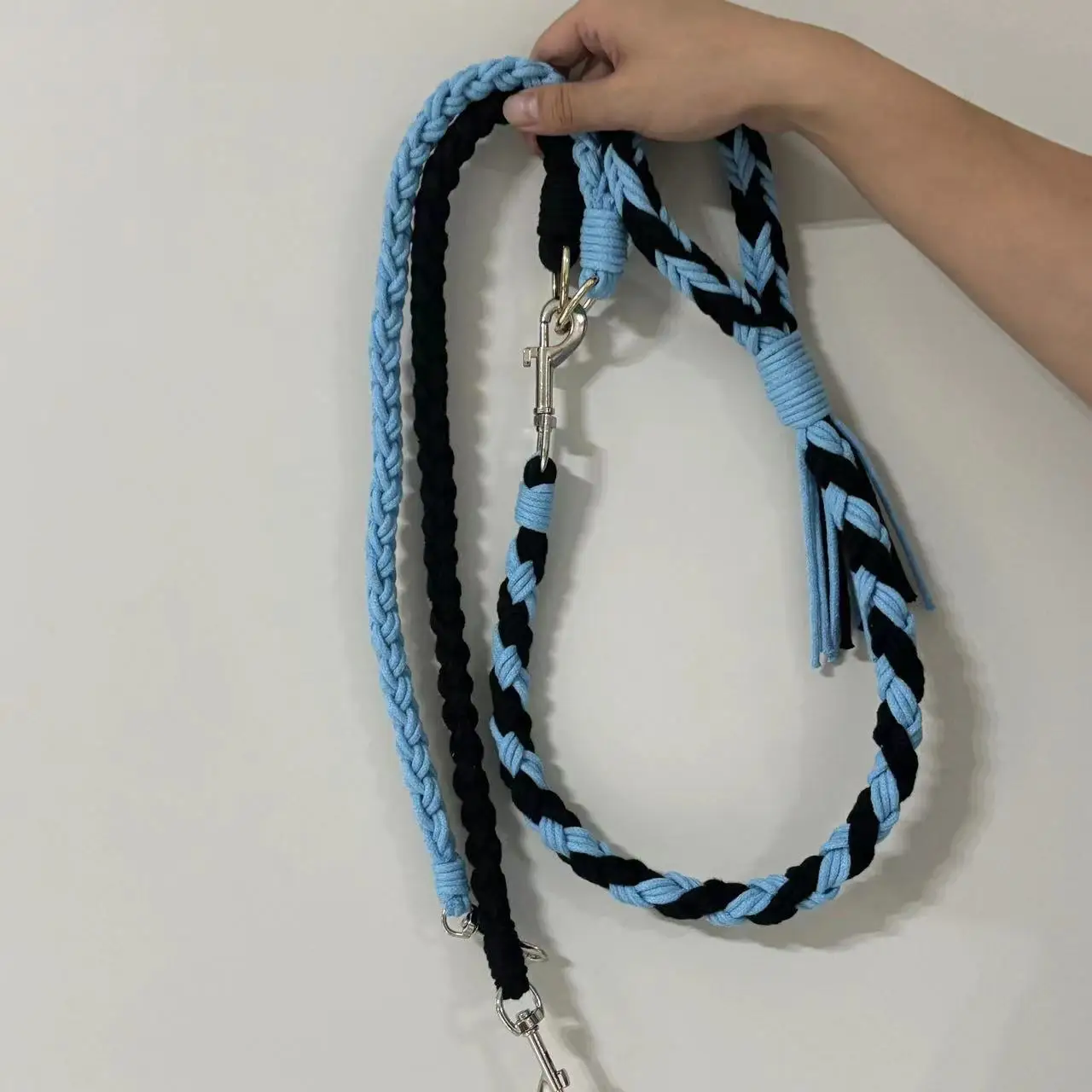 Cadena doble para perros, correa de dos arrastre con cabeza de peluche, correa para caminar para perros de doble cabeza, suministros para perros pequeños y grandes, correas para mascotas