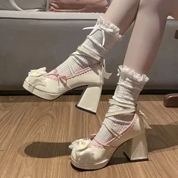 Tacones altos para mujer: cómodos y a la moda con lazo Mary Jane
