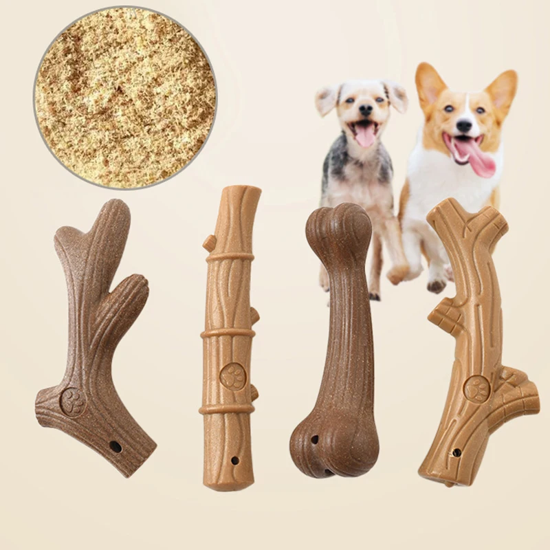 Juguetes para masticar para perros, palo de Limpieza de dientes molares, madera de pino interesante, forma de hueso lindo, mordedura duradera, juguete interactivo para cachorros, suministros para mascotas - imagen 2