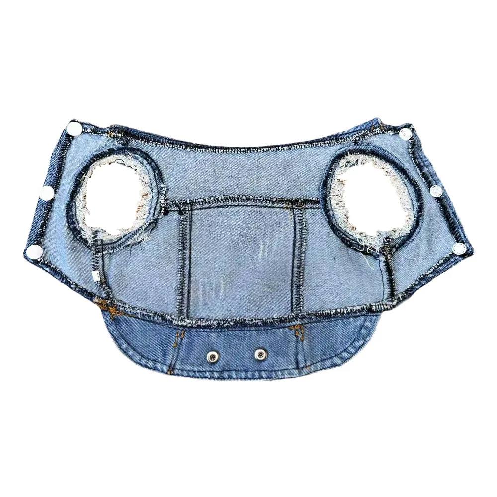 Chaqueta vaquera para perros pequeños y medianos: elegante chaleco vaquero con capucha para niños, disfraz de verano para mascotas, perfecto para gatos y cachorros - imagen 3