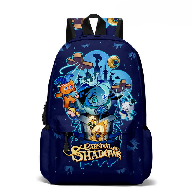 Cookie Run: Mochila Kingdom Shadow Milk Cookie, mochila escolar de dibujos animados, mochila con cremallera aclaradora, bolsas para libros para niños y niñas, el mejor regalo