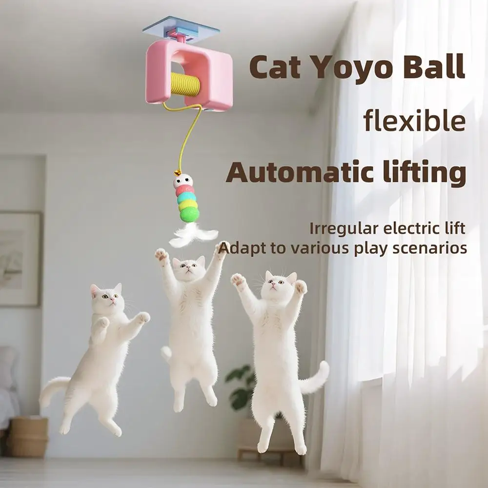 Juguete eléctrico interactivo para gatos, cuerda elástica, pájaro volador automático, juguete para gatos, juguetes para aliviar el estrés para gatos - imagen 2