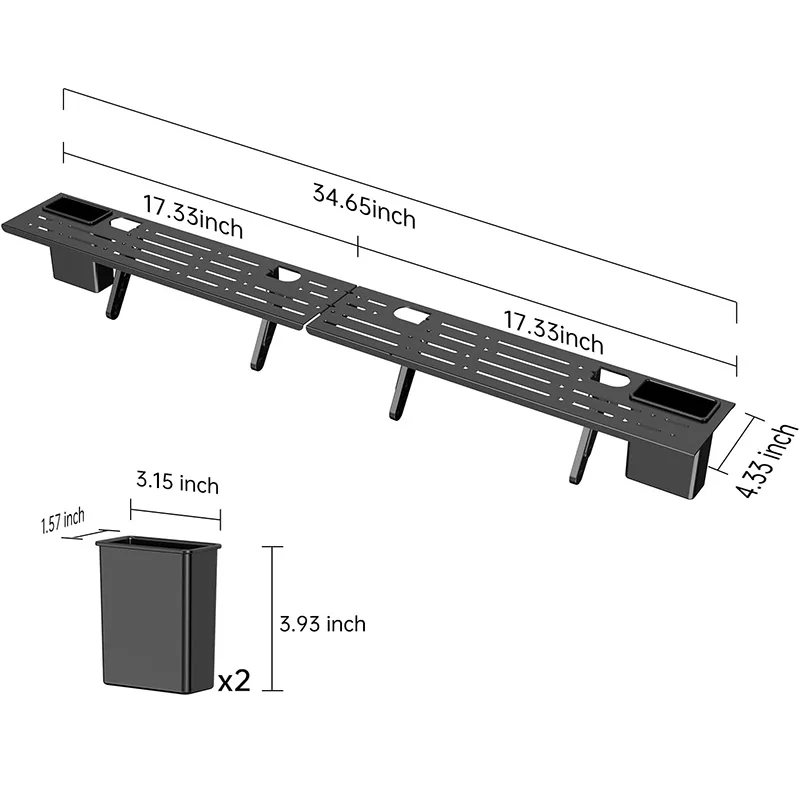 Soporte universal para barra de sonido sin perforacion - Estante acero - imagen 4