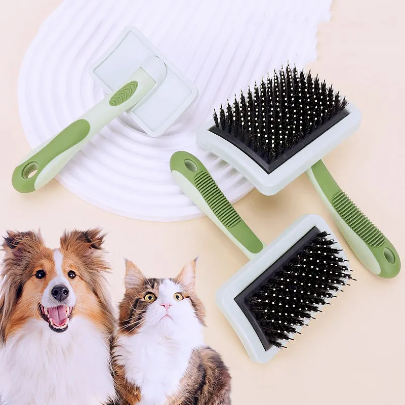 Peine para perros, removedor de pelo para mascotas, cepillo sin daños para perros, masaje para tirar del pelo, cepillo para perros, cepillos suaves para perros, peine de limpieza para gatos, productos para mascotas
