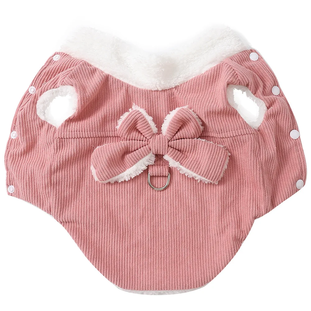 Chaqueta con cuello de felpa para mascotas, chaleco de peluche grueso y cálido, ropa para perros pequeños, ropa para cachorros, otoño e invierno - imagen 4