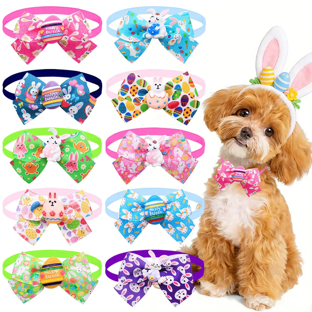 Collar lazo de Pascua para gatos y perros pequeños – Diseño conejo