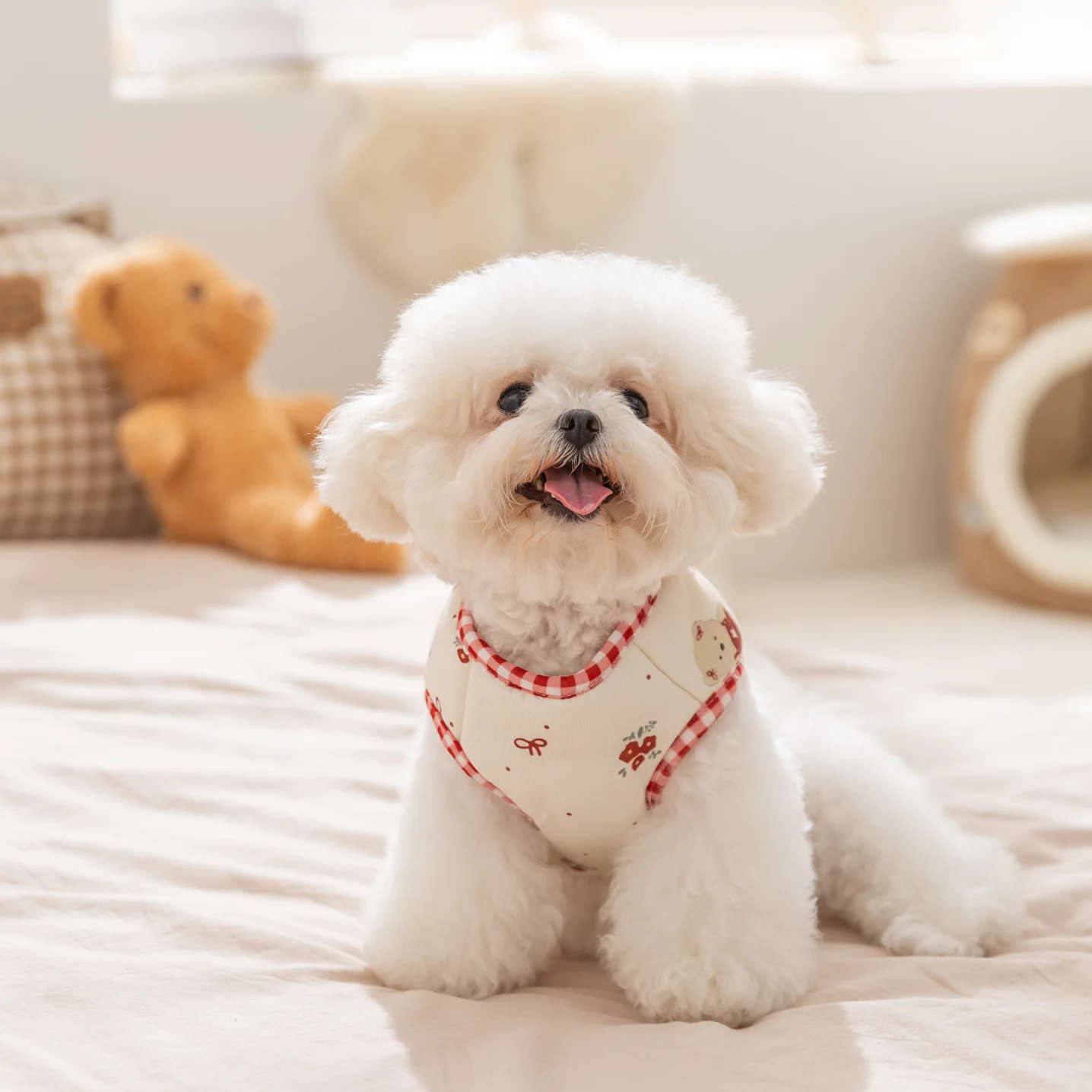 Otoño e Invierno mascota lindo abrigo de dibujos animados chaleco cálido gato perro pequeño y mediano ropa de peluche ropa de cachorro para perros pequeños - imagen 4