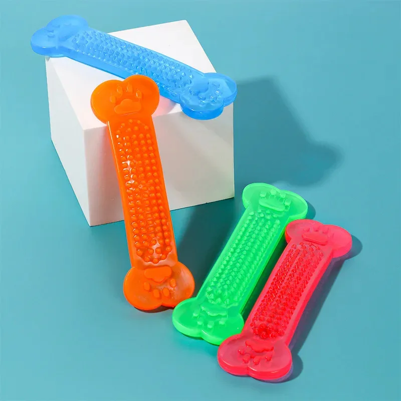 Juguetes para masticar para perros, juegos de entrenamiento para perros, juguete de hueso de goma indestructible, masticadores agresivos, cepillo de dientes para perros GWJ10