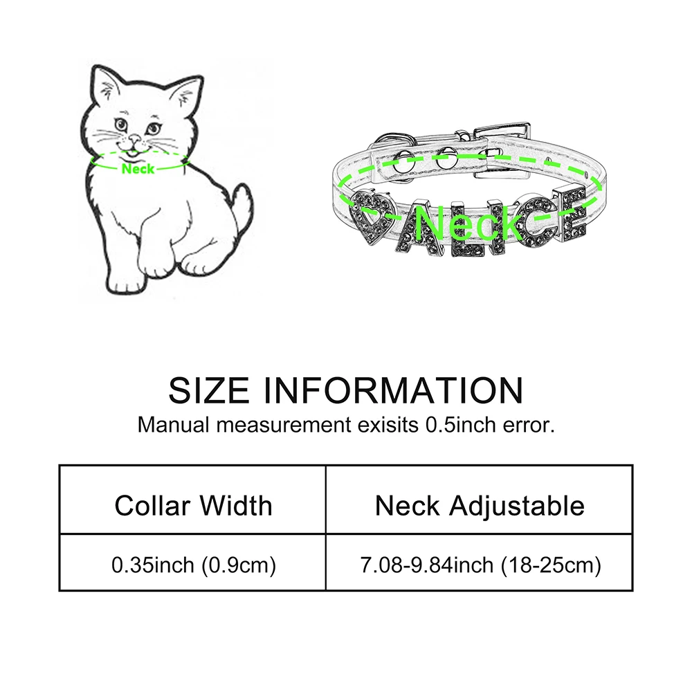 Collar personalizado con nombre para gatos y perros pequeños
