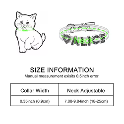 Collar personalizado con nombre para gatos y perros pequeños