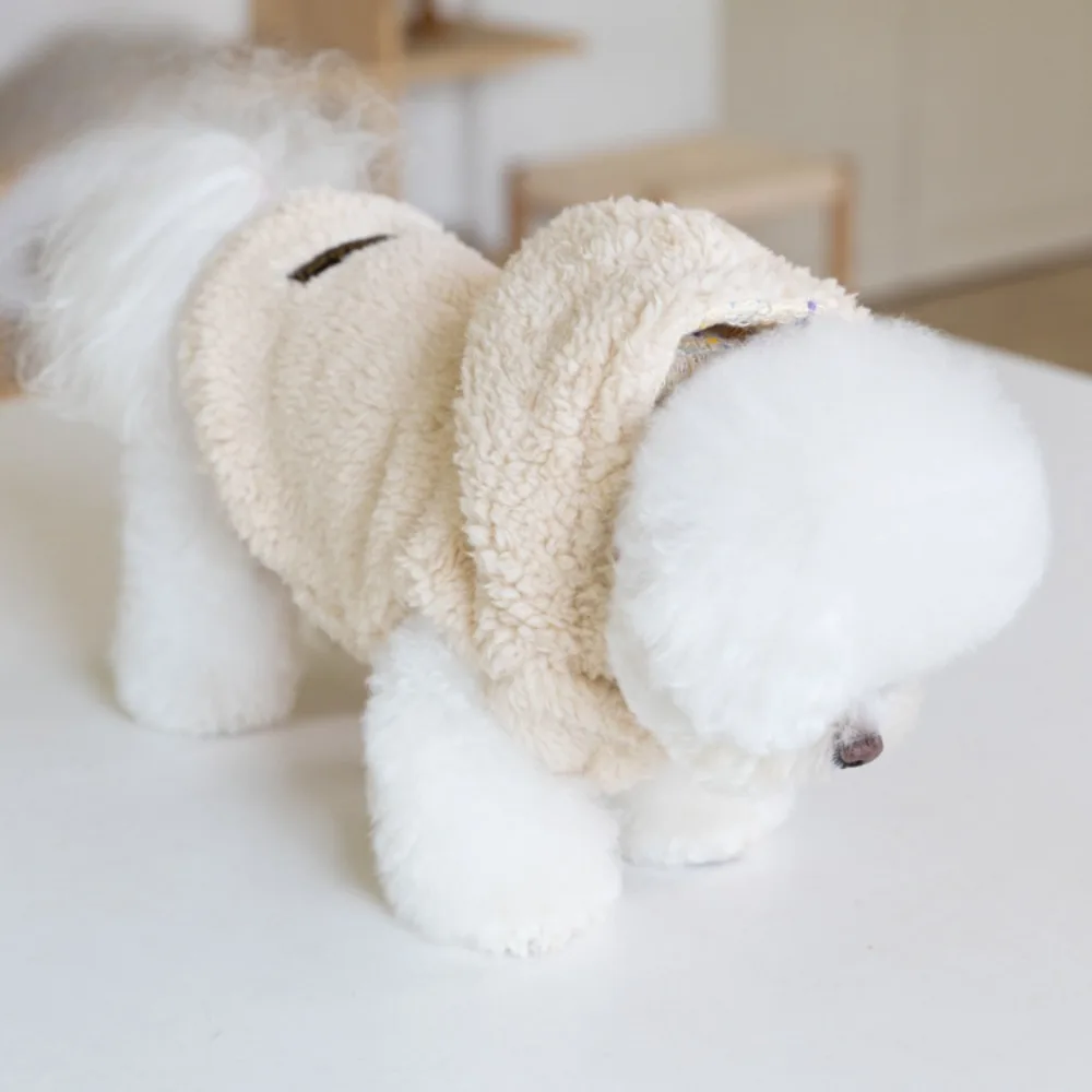 Chaleco de felpa de doble cara para mascotas, chaqueta con capucha para perros y gatos, oso de peluche para cachorros, ropa para perros pequeños, Otoño e Invierno - imagen 3