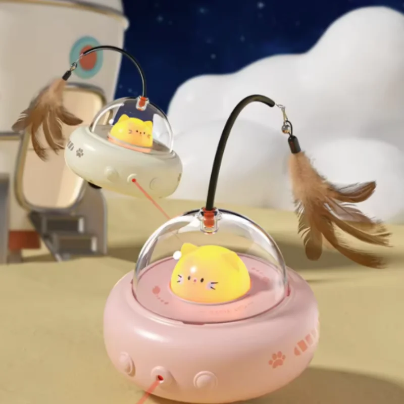 Juguete interactivo eléctrico para gatos, juguetes para mascotas con pluma, varita de rompecabezas para gatos, juguetes para mascotas con detección eléctrica recargable para entrenamiento de persecución - imagen 5