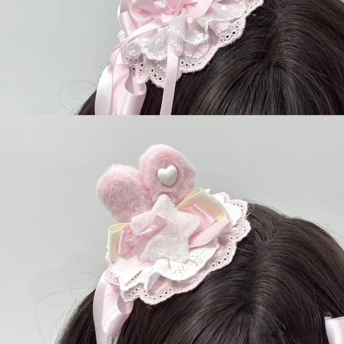 Lindo lazo para mascotas, pinza para el pelo con orejas de conejo, accesorio para el cabello de princesa para perros, pinza para el pelo de encaje rosa, accesorios para perros pequeños