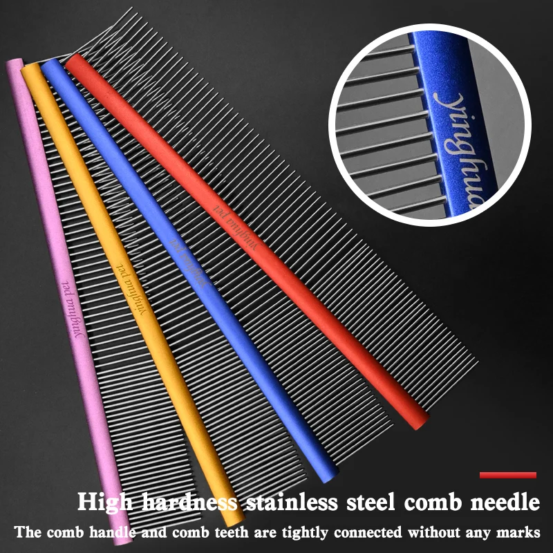 Peine para quitar pelo flotante para perros, gatos y mascotas de pelo largo peine para, cepillo para perros, peine con apertura de nudo, peine recto de belleza - imagen 5