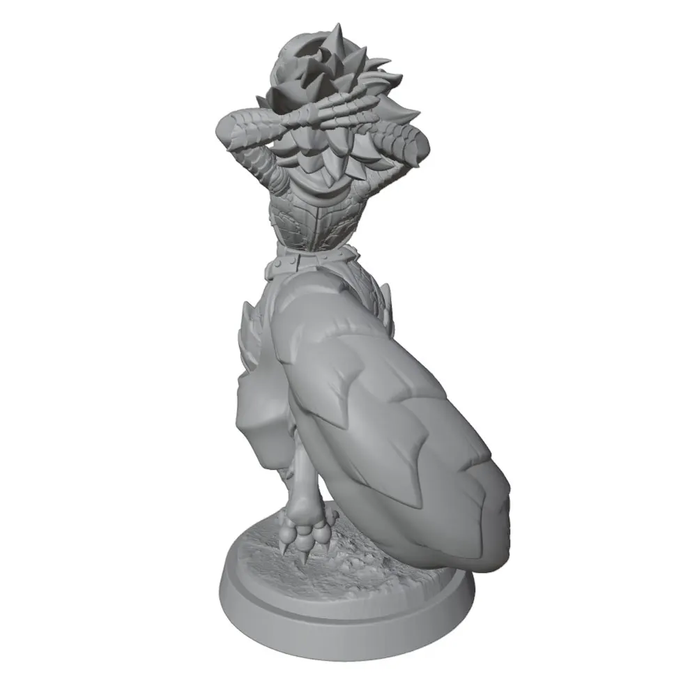 Estatua de personaje anime gris impresa en 3D sin montar ni pintar - imagen 3