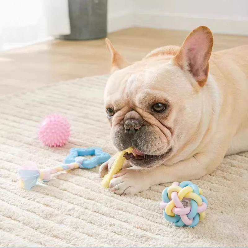 Juguete masticable duradero para masticadores agresivos: hueso y cuerda TPR, textura de limpieza dental, resistente a mordeduras para cachorros y perros pequeños - imagen 2