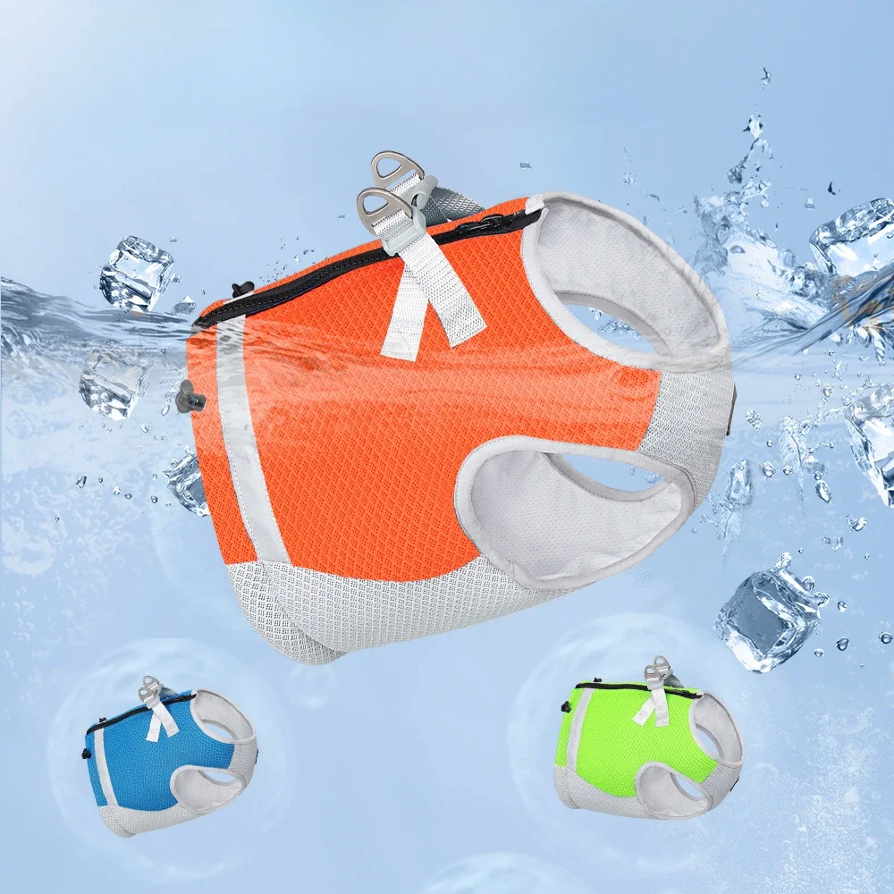 Arnés reflectante ajustable para perros, chaleco de refrigeración para perros pequeños y medianos, chaqueta fresca para mascotas, liberación rápida