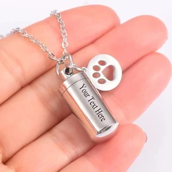 Collar urna para cenizas de gato acero inoxidable personalizado
