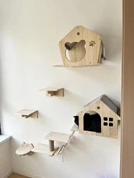 Casa pared cama para gatos estante torre árbol ocultadora interior