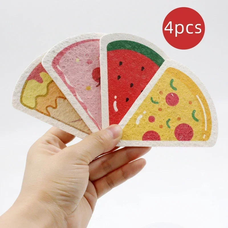 Estropajo fuerte para limpieza del hogar, esponja bonita para lavar platos, Herramientas de limpieza, 4 piezas - imagen 4