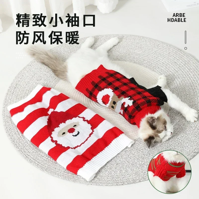 Nueva ropa para gatos, disfraces de Halloween para perros, suéter de Navidad de cuello alto tejido para otoño e invierno, disfraces - imagen 3