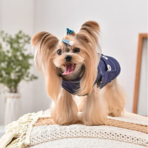 Chaleco vaquero de otoño/invierno para mascotas, ropa para perros, abrigo Schnauzer de peluche, camiseta sin mangas para mascotas pequeñas, ropa para cachorros, ropa de Navidad para perros - imagen 2