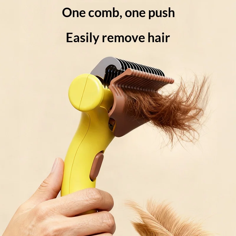 Nuevo cepillo para desenredar mascotas, herramienta de deshedding, peine de depilación de un botón para gatos, perros, cuidado y cuidado de la piel - imagen 3