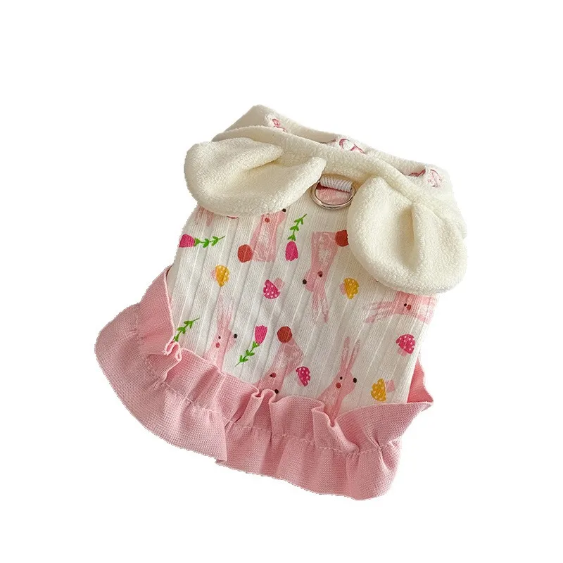 Pet Autumn and Winter Base Coat Dog and Cat Clothes with Plush Home Clothes Dress Puppy Dog Clothes for Small Dogs - imagen 5