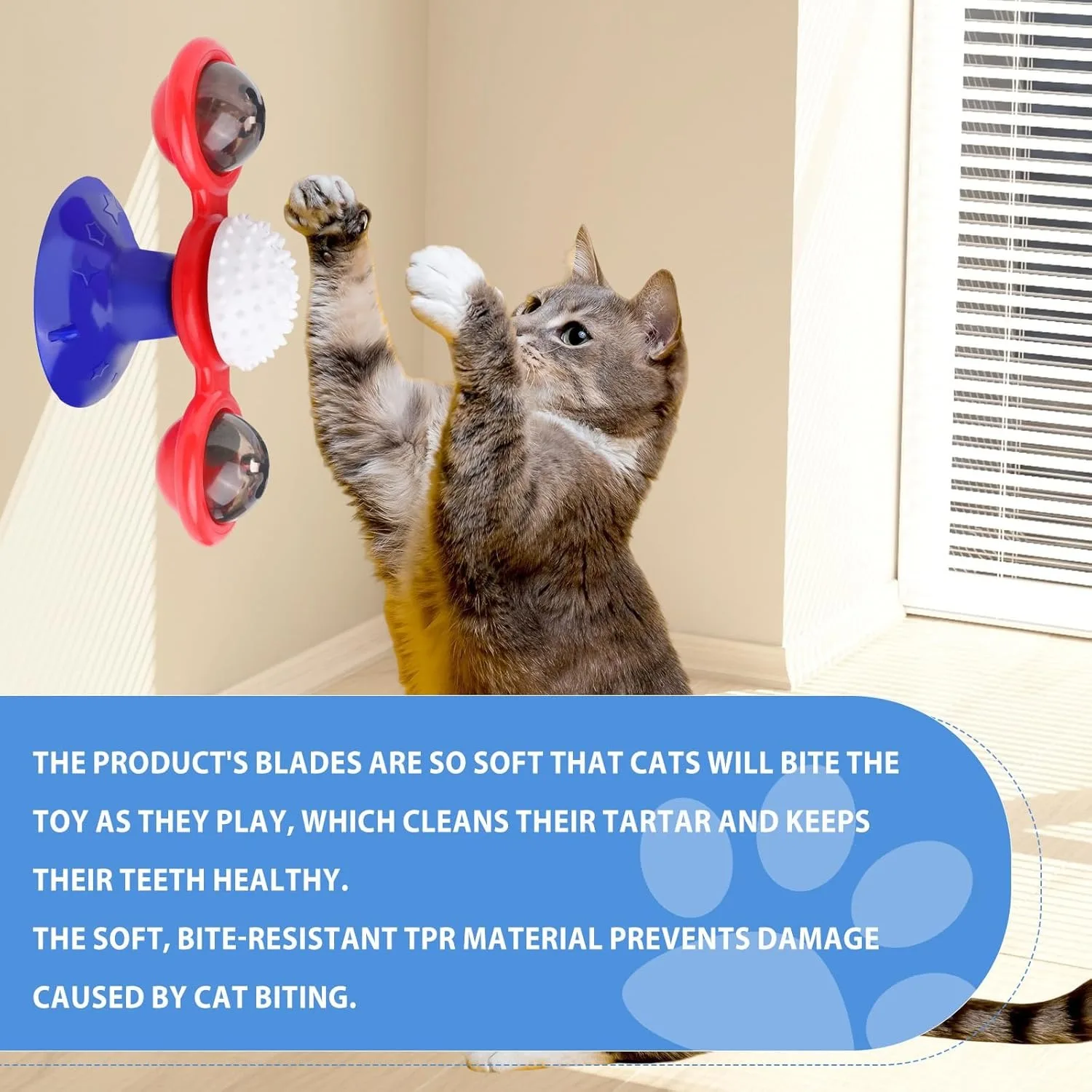 Juguete interactivo para gatos, molino de viento, juguetes para mascotas, rompecabezas para gatos, juego de juguete con tocadiscos para gatitos, cepillo de dientes, suministros para mascotas - imagen 2