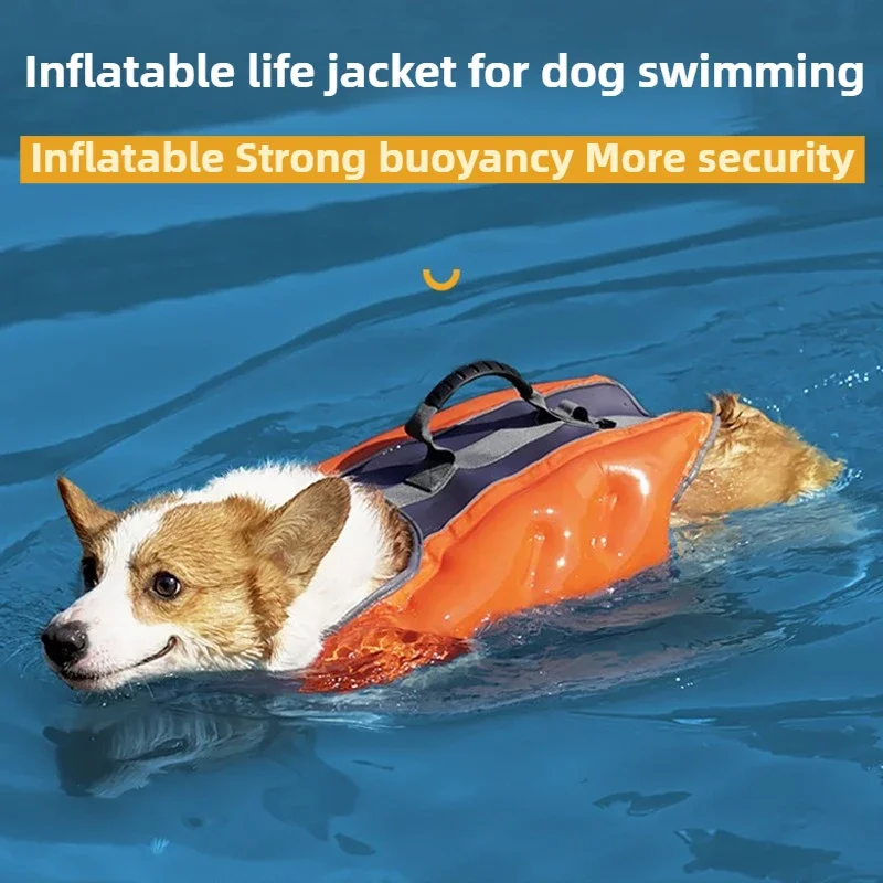 Chaleco salvavidas XL de verano para perros, flotador para natación en agua, chaleco salvavidas para perros de alta flotabilidad, chaleco de seguridad para perros, mango de rescate para natación ajustable - imagen 2